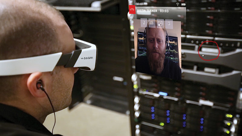 One possible use case for Daqri&rsquo;s Worksense is getting hands-free remote expert guidance.