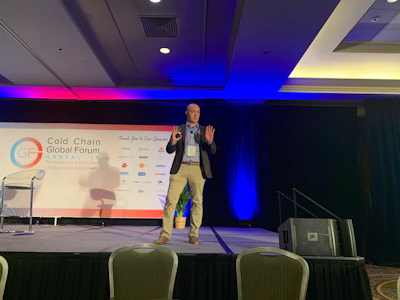 Eugenio Filippi addressed attendees at the 2019 Cold Chain Global Forum in Boston.