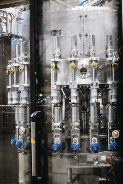 Filling on a 28-head rotary filler.