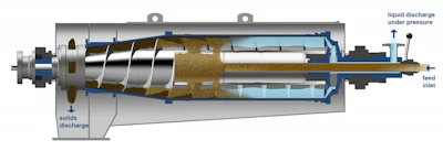 Decanters separate fruit solids from liquids in Tree Top’s production of juice and juice concentrates.