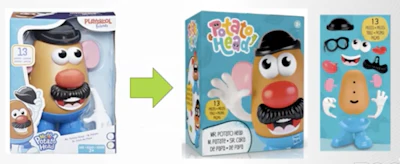 New packaging style removes the need for further elements to hold the toys in place.