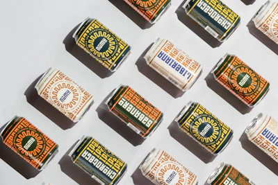 Costa Rica’s Numu Brewing uses bold, almost hypnotic symmetrical patterns on its beer packaging.