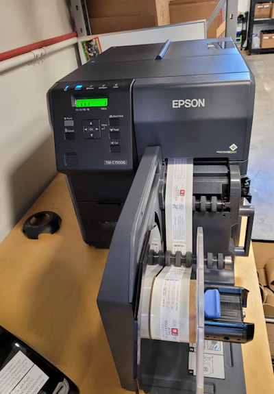 The company selected Epson ColorWorks printers for its print-on-demand color label systems.