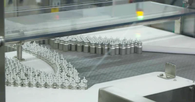 Depalletized canisters are oriented for automated processing.