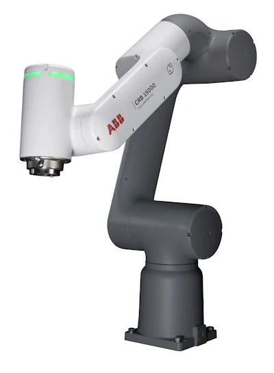 ABB has expanded its cobot portfolio with the introduction of the six-axis GoFa™ CRB (Collaborative RoBot) 15000.