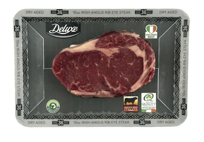 Retailed at Lidl Ireland, Liffey Meats uses the Pa-perSeal tray, a barrier-lined paperboard alternative to plastic vacuum skin packaging.