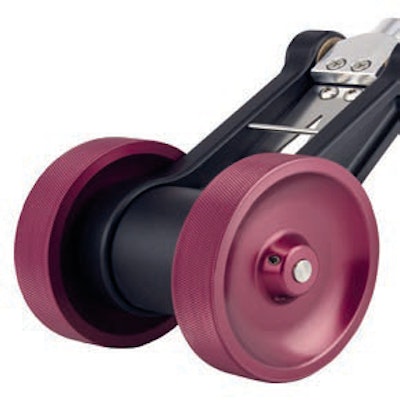 Model TR3 Heavy Duty Tru-Trac encoder shown with dual-wheel option.