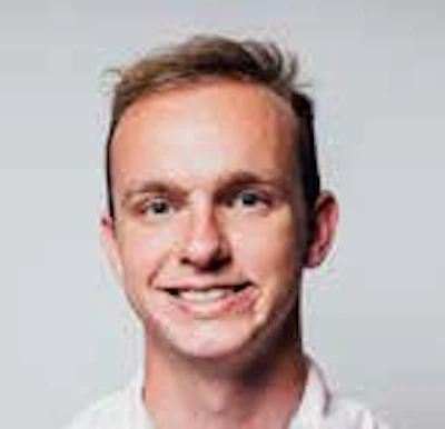 Patrick Wojtera (lower right), the winner of the second $5,000 scholarship, joined the ceremony virtually.