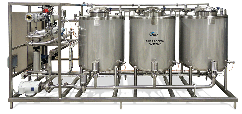A&B Process Systems, part of JBT, provides custom turnkey CIP systems.