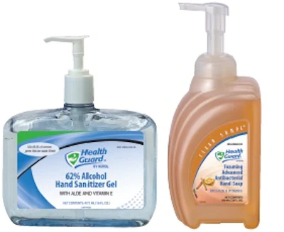 Shown here, though not to scale, are a 16-oz (left) and a 32-oz bottle (right) filled on the versatile new line.