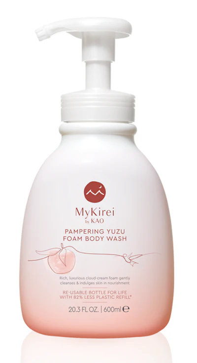 MyKirei’s body wash comes in the reusable Bottle for Life that, in conjunction with the refill pouch, reduces plastic by more than 85% versus a traditional rigid bottle.