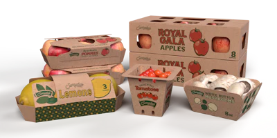 WestRock’s EverGrow Fiber-Based Produce Packaging Collection auto-erect carriers are used by Niagara and TitanFarms for plums, pears, nectarines, peaches, and grapes.