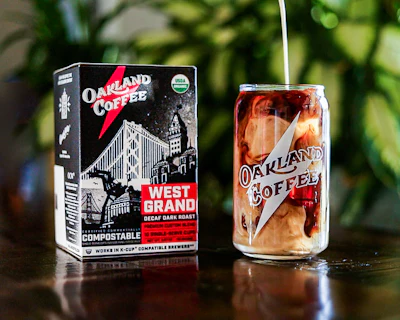 The West Grand blend uses iconic Oakland landmarks on its packaging.