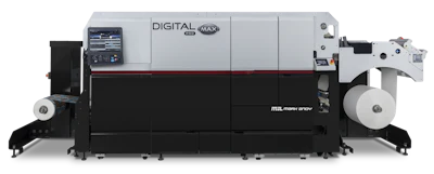 Presented for the first time at a global exhibition Mark Andy’s Digital Pro MAX toner-based, hybrid press is a fully upgradable machine.