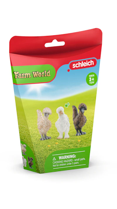 To meet demand for toys and action figures like these in a stand-up paperboard pack, manufacturer scleich required efficiency and logistics upgrades to its North American fulfillment center in Charlotte, primarily to conveyance.