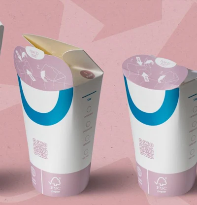 Choose Planet A paper cup with integrated lid.