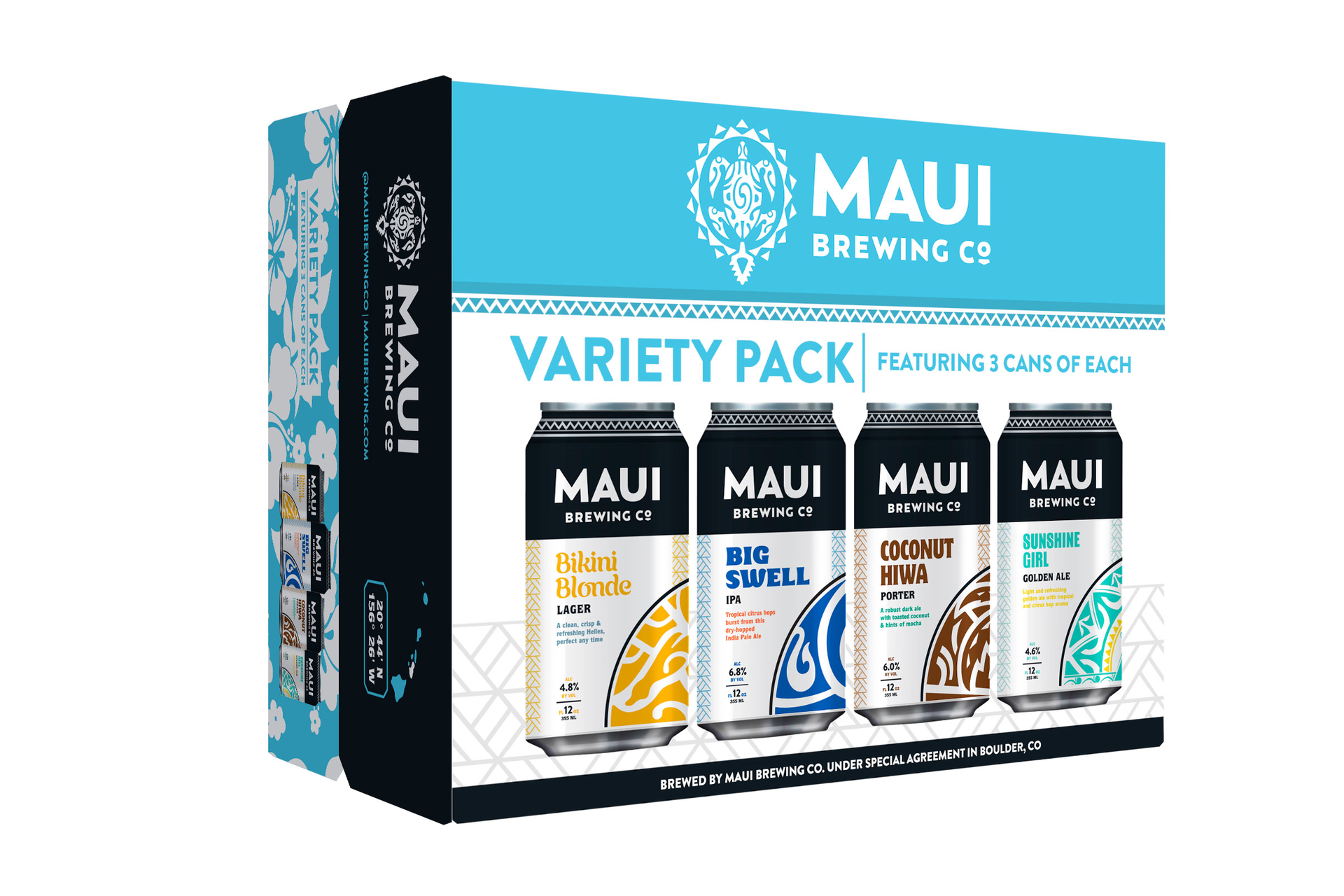 The new cartons, for four-, six-, 12-, and 24-ct multipacks of single and mixed SKUs, were designed in-house by Maui Brewing&rsquo;s marketing team.