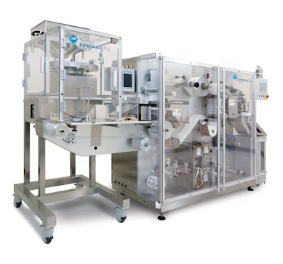 Trials were conducted on MHI’s EAGLE-Rx Blister Machine, a compact, balcony design, servo-driven unit capable of running up to 100 cycles/minute at a format area of 90x130mm.