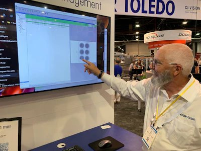 Mettler-Toledo&rsquo;s Victor Kelly demonstrates the latest version of the company&rsquo;s ProdX software, showing the ease of documenting and reporting inspection issues.