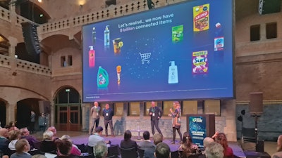 (l. to r.) Caspar, Thykier of Zappar, Mark Hewitt of Connected Experience Consulting (CEC), Marc Powell of the Royal National Institutes of the Blind, and Sarah Masters of Unilever revealed accessible packaging to the visually impaired community through the use of QR code technology. Unilever’s Masters emphasized the scale of the issue, noting that “there are 39 million people around the world that are blind and many, many more, hundreds of millions, that are partially sighted.” Unilever and its partners are making packaging more accessible via the (once) humble QR code. The enhanced QR code, developed in collaboration with Zappar, features a distinctive pattern around its edges, enabling it to be detected and scanned more easily, and at a greater distance, by visually impaired users. The application then reads the product information aloud and presents it on a smartphone screen in large font. Read more at pwgo.to/8226.