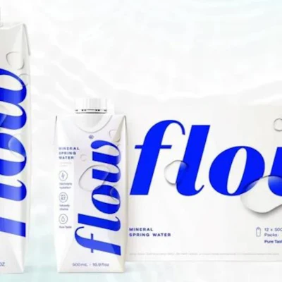 Flow Beverage's new packaging is made from over 80% renewable materials.