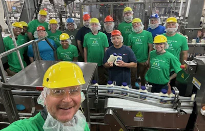 Kraft Heinz' Chris Max (foreground) joins with team that helped transition the company's Real Mayo and Miracle Whip bottles to 100% rPET.