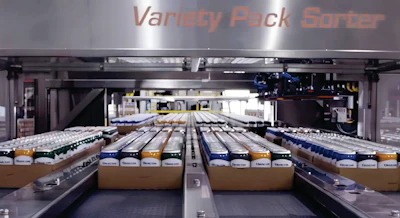 Descon Conveyor Systems' Single-Lane Empty Can Vacuum Transfer with Laser Coding and Code Inspection