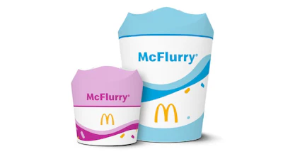 Both the Mini and Regular McFlurry will now be served in what stakeholders say is a more environmentally friendly, paper-based, four-flap cup.
