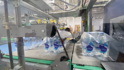 Multipacking in a Robopac shrink tunnel; no corrugated is needed.