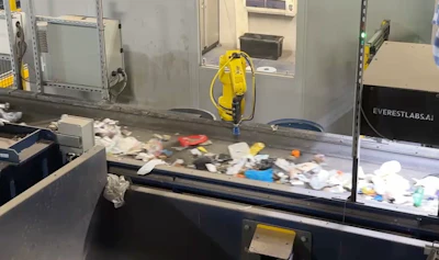 The residual line, also called the 'last chance' line, contains some volume of aluminum cans and HDPE rigid plastics that weren't successfully recovered upstream, in traditional sortation operations.