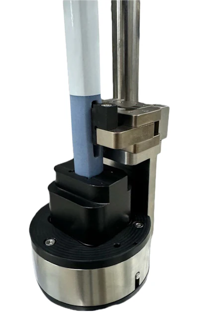 WLS device stabilizer for injector pens on rotary labelers