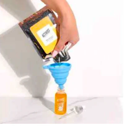 In addition to offering discounted refills, Activist Skincare also provides customers with prepaid shipping labels for returning used pouches.