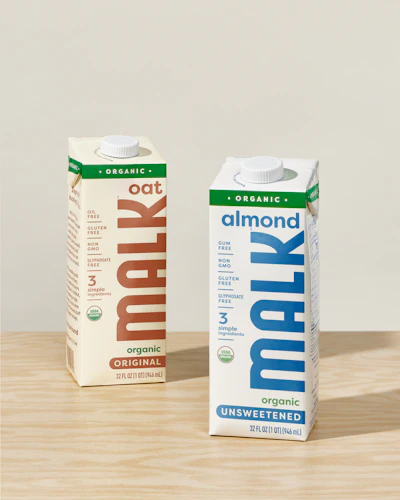 The redesigns make the Malk brand stand out above the product names.