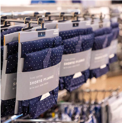 The updated packaging, covers all men’s socks, woven pajama sets, and approximately 40% of men’s underwear lines.