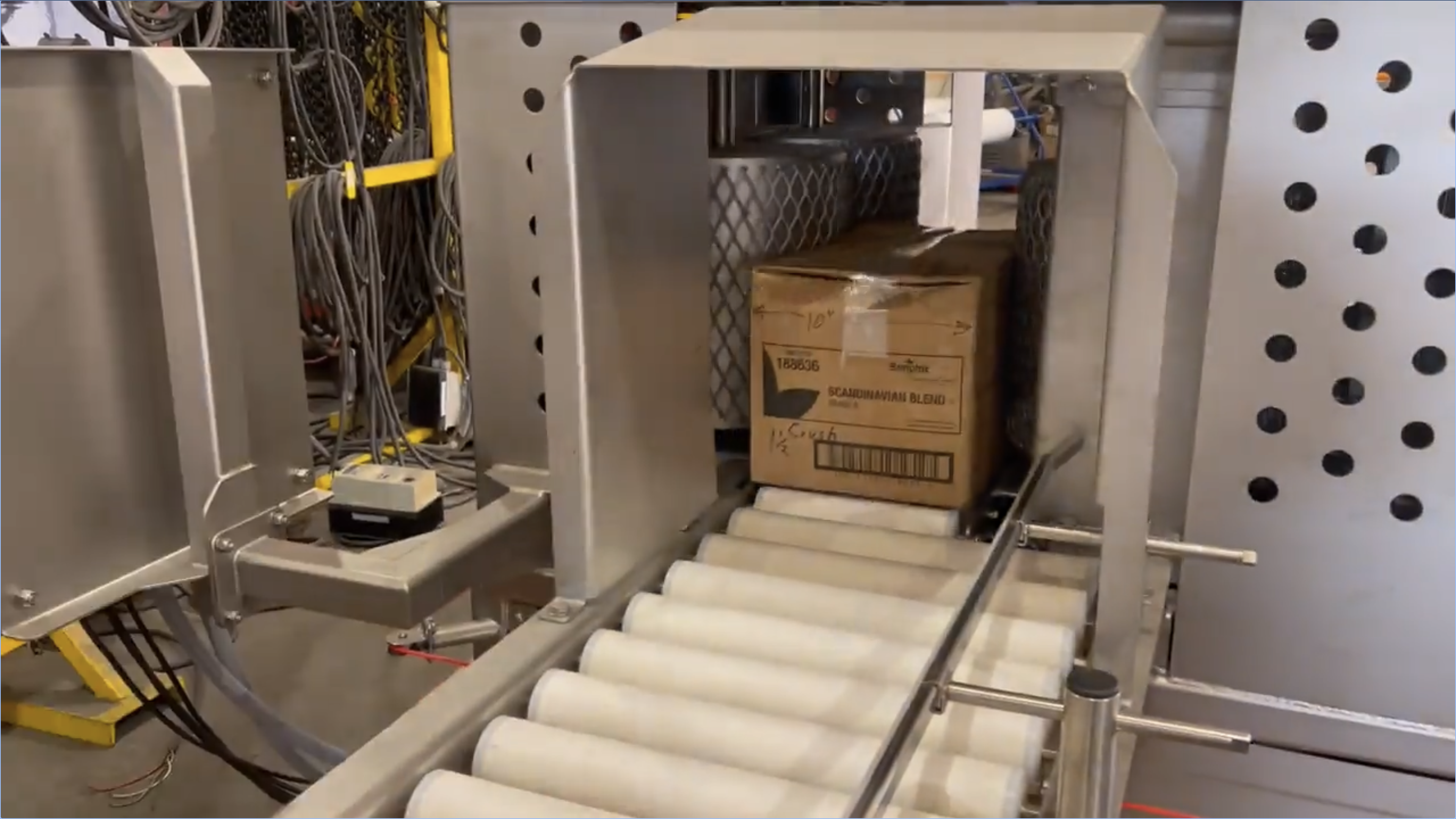 Layton Systems' Stainless Steel Box Crusher is designed to break up frozen product inside cardboard boxes before further processing.