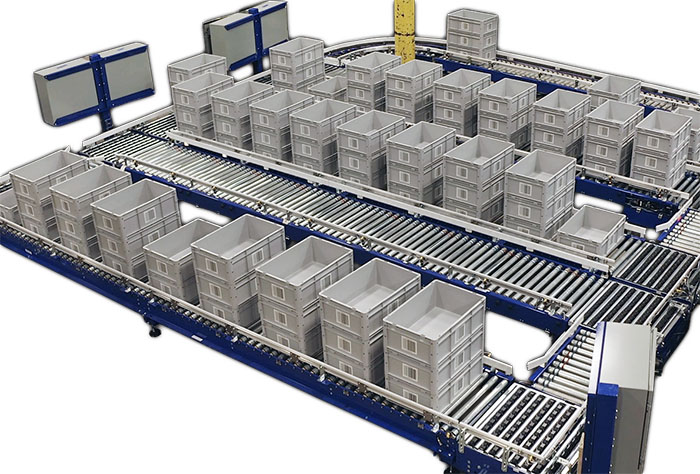 The MDR Accumulation Conveyor System pictured above has been modified due to space constraints in the testing area.