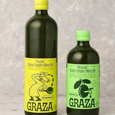 The new glass bottles feature a UV-blocking opaque coating to preserve the oil’s quality and freshness, alongside a removable pop-up spout for controlled pouring.