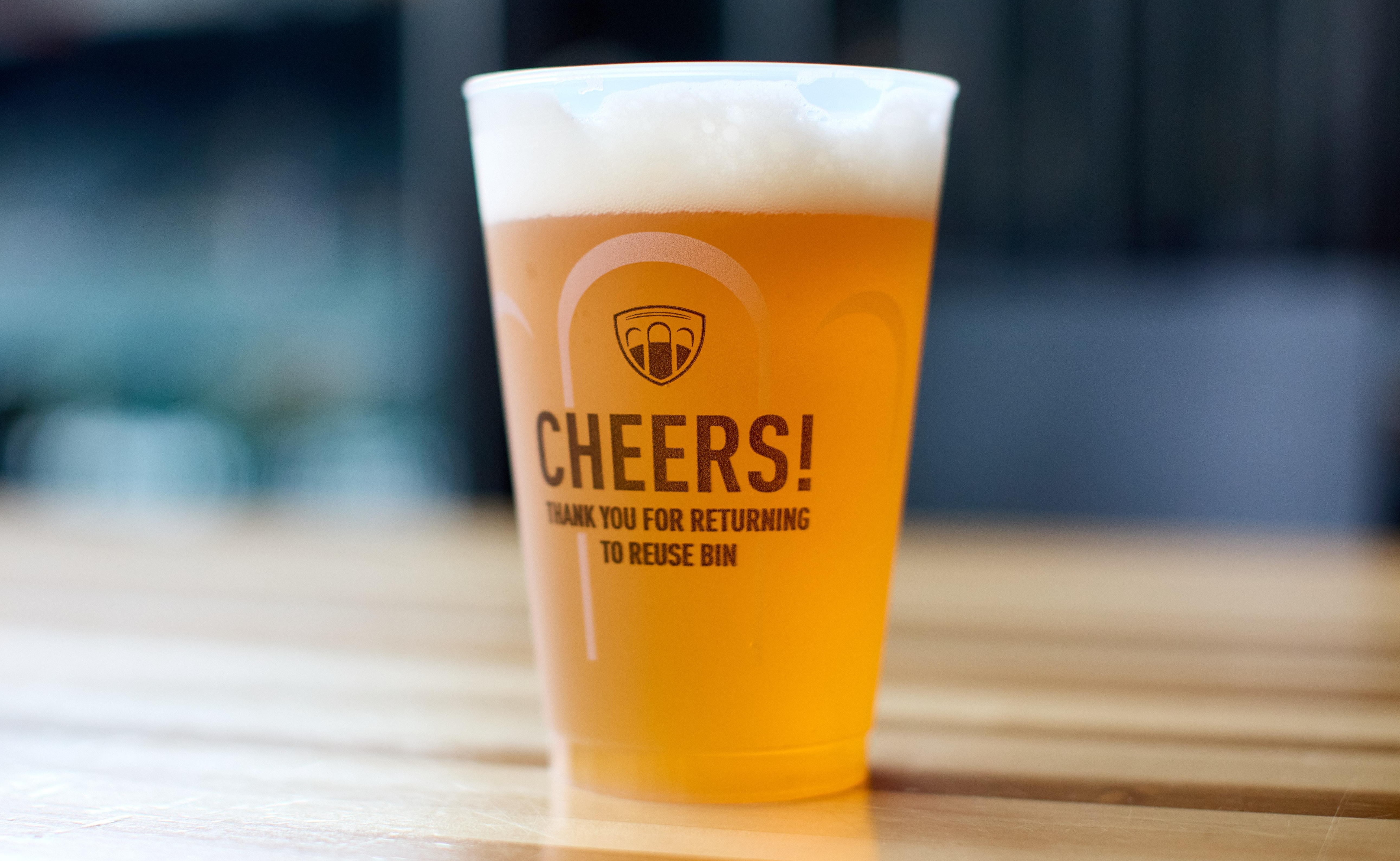 A reusable cup from Bold Reuse&rsquo;s pilot program encourages fans to return it for cleaning and reuse at Portland sports venues.