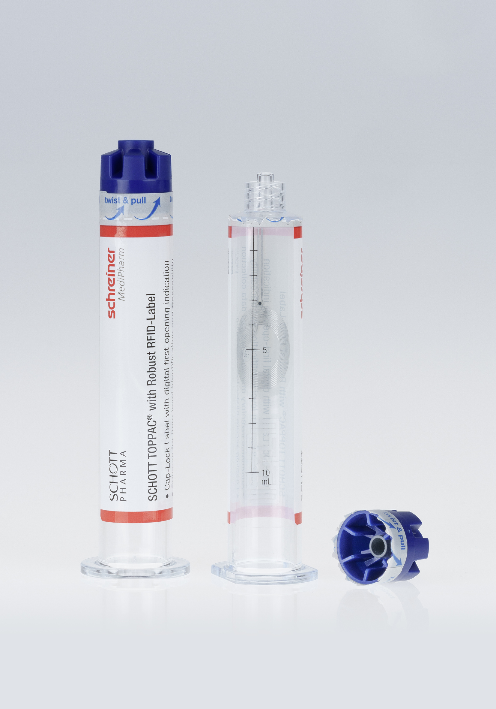 The Cap-Lock Label from Schreiner MediPharm wraps around the syringe and cap, irreversibly indicates first opening, and offers digital first-opening indication through an integrated RFID chip.