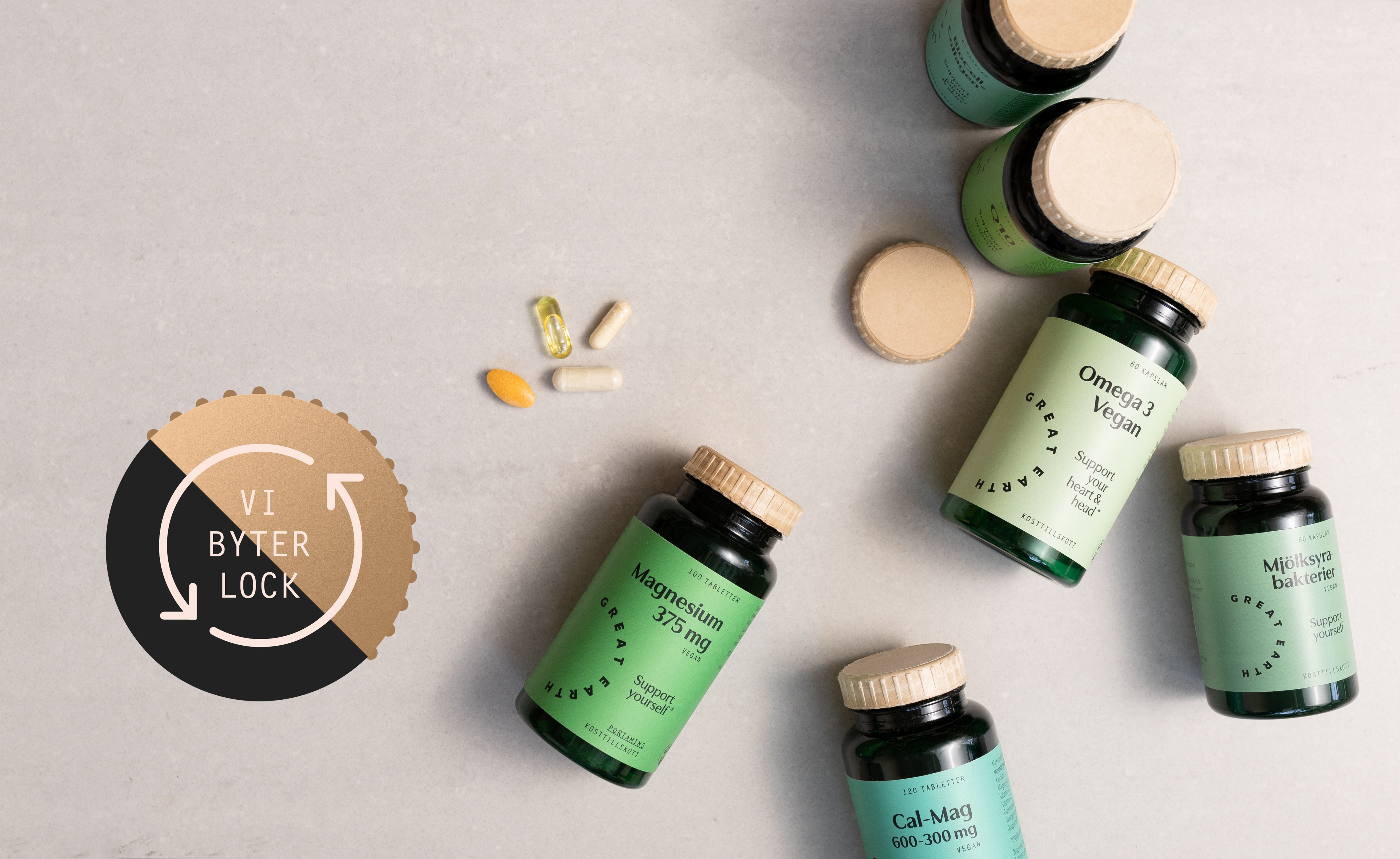 Great Earth&rsquo;s full supplement line now features molded fiber screw caps developed with Blue Ocean Closures, replacing plastic across more than 70 products.