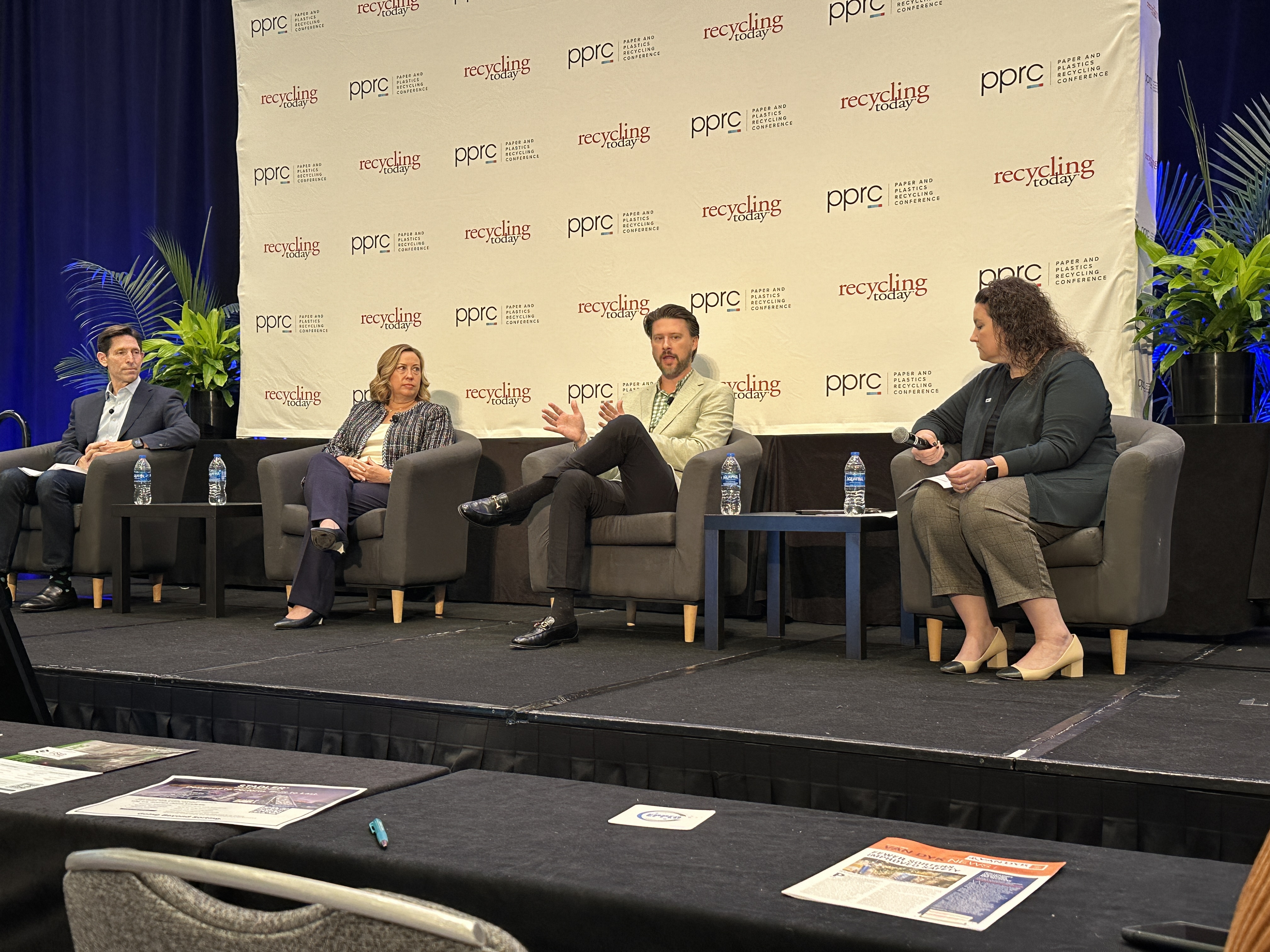 Scott Byrne (center right), VP of global sustainability at Sonoco, described how converters are taking on a central role in helping brand owners (deemed producers under EPR) gather that information.