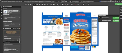 Krusteaz teams manage artwork approvals through WebCenter’s centralized platform, which tracks every task and ensures each packaging design meets brand and regulatory standards.