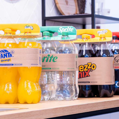 A third-party life cycle assessment (LCA) indicates that the Lift Up solution reduces CO₂ emissions by 42% compared to conventional shrink wrap multipacks.