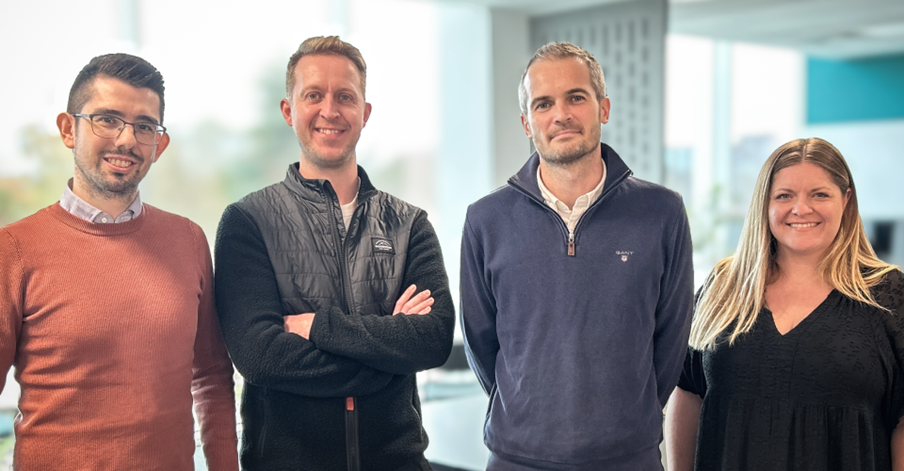 From left: Sam Walker, Head of Business & Development; David Cohen, PR & Communications Manager; Scott Thompson, Technology Director; Katrina Curl, Marketing & Corporate Affairs Director.