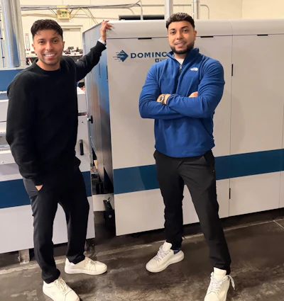Luis and Mario Paez with their NEW Domino N610i at Paez Packaging.