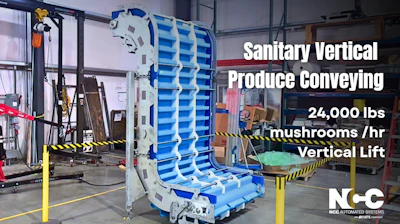 Ncc Delivers High Capacity Z Incline Conveyor For Fresh Mushroom Production, Handling Up To 42,000 Lbs Per Hour