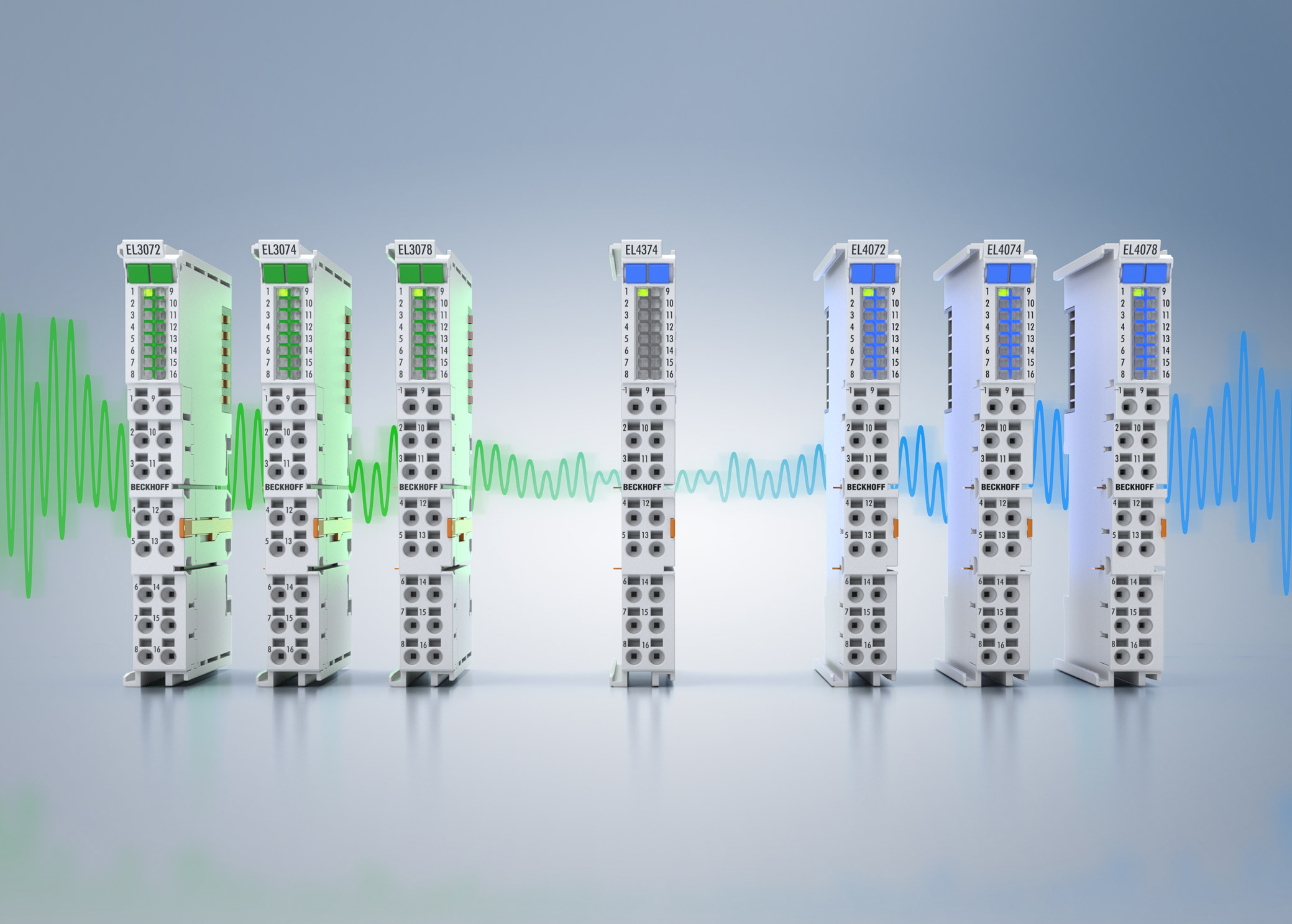 The new generation of Beckhoff HD analog I/Os launches with seven high-performance EtherCAT input/output terminals.