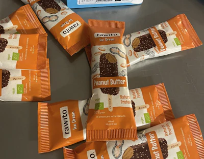 One.five&rsquo;s AI process recommended using Hazelsun, a paper-based barrier material made from agricultural byproducts rather than wood pulp for Rawito&rsquo;s ice cream bar wrapper.