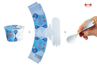 Ella Salminen of Finland won gold for ‘Ease,' which incorporates a cardboard utensil into the packaging label.