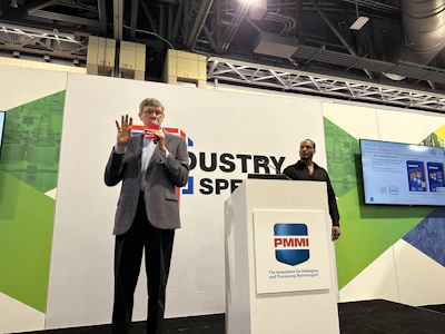 Steven Keddie (speaking) and Andrew Morehead of GS1 outlined how Sunrise 2027 is progressing across retail and regulated sectors. And more importantly, they revealed what packaging changes that brands will need to be focusing on soon, if not already.